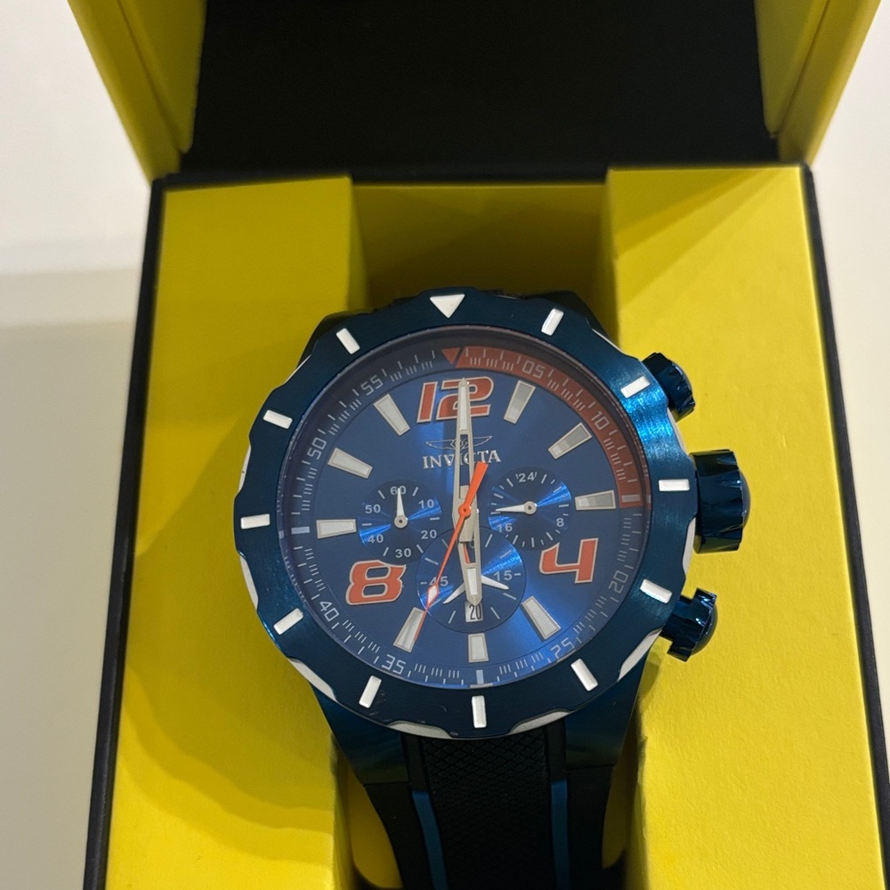 Invicta Blue and Orange Chronograph Watch